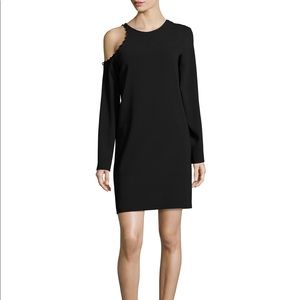 Iro Breen Cold-Shoulder Long-Sleeve Crepe Dress